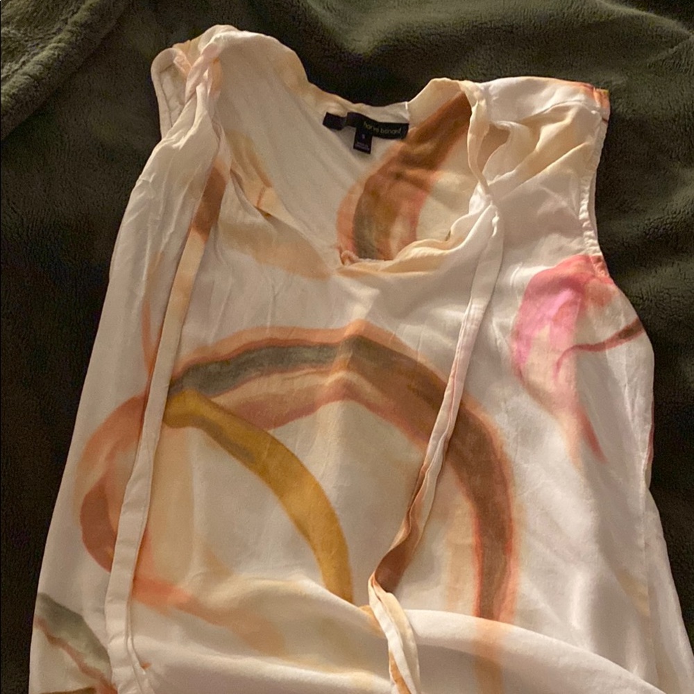 Harve Benard Cream Sleeveless Blouse